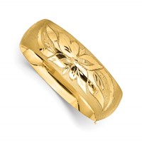 14K 13 16 Oversize Florentine Engraved 20.00mm Hinged Round Bangle Bracelet view 1
