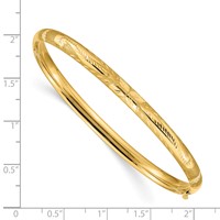 14K 3 16 Florentine Engraved 5.00mm Hinged Round Bangle Bracelet view 3