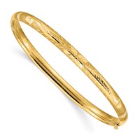 14K 3 16 Florentine Engraved 5.00mm Hinged Round Bangle Bracelet view 1