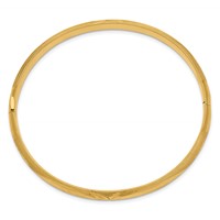 14K Yellow Gold 0.25 Florentine Engraved 6.00mm Hinged Round Bangle Bracelet view 2