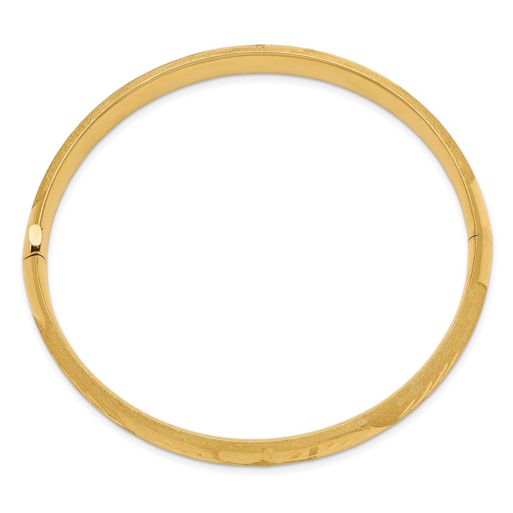 14k 5/16 Oversize Florentine Engraved 8.00mm Hinged Round Bangle Bracelet (FE5/16O)