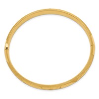 14K Yellow Gold 0.31 Florentine Engraved 8.00mm Hinged Round Bangle Bracelet view 2