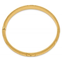 14K Yellow Gold 0.44 Oversize Florentine Engraved 10.00mm Hinged Round Bangle Bracelet view 2