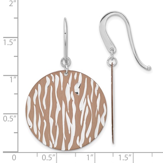 Leslie's Sterling Silver w/ Chocolate Rhodium Diamond-cut Earrings