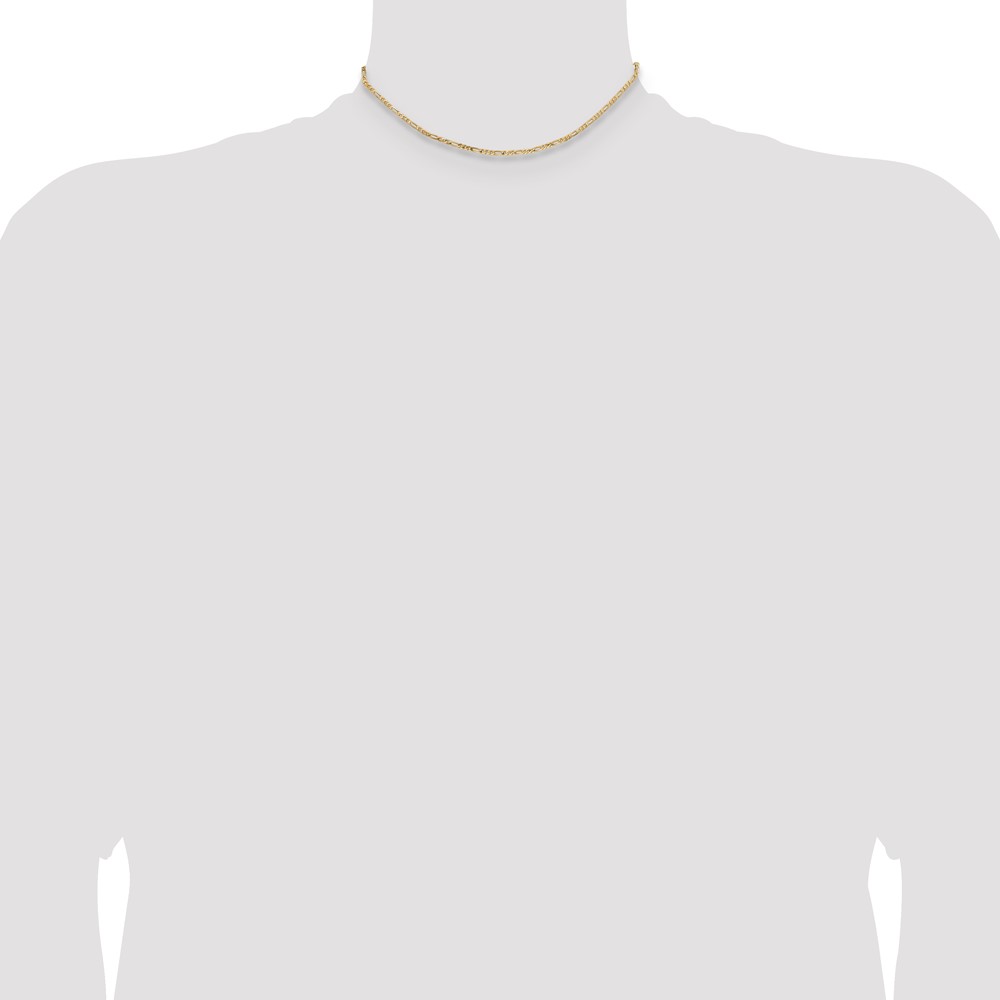 14K 14 inch 1.8mm Flat Figaro with Lobster Clasp Chain (FFL050-14)