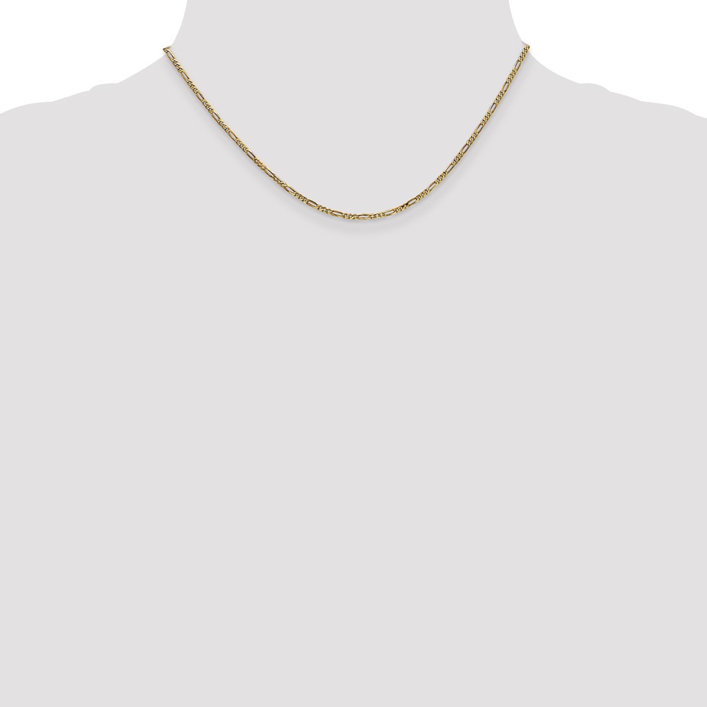 14K 16 inch 1.8mm Flat Figaro with Lobster Clasp Chain (FFL050-16)