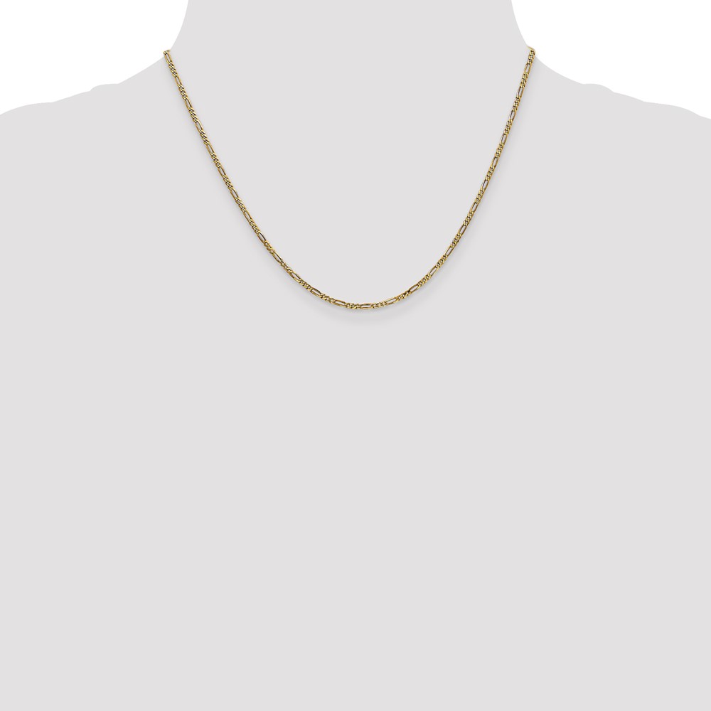 14K 18 inch 1.8mm Flat Figaro with Lobster Clasp Chain (FFL050-18)