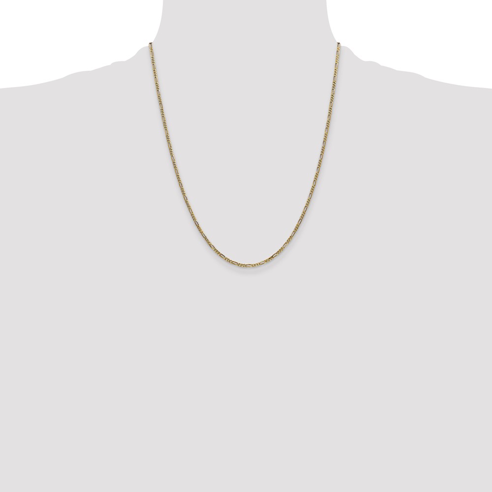 14K 22 inch 1.8mm Flat Figaro with Lobster Clasp Chain (FFL050-22)