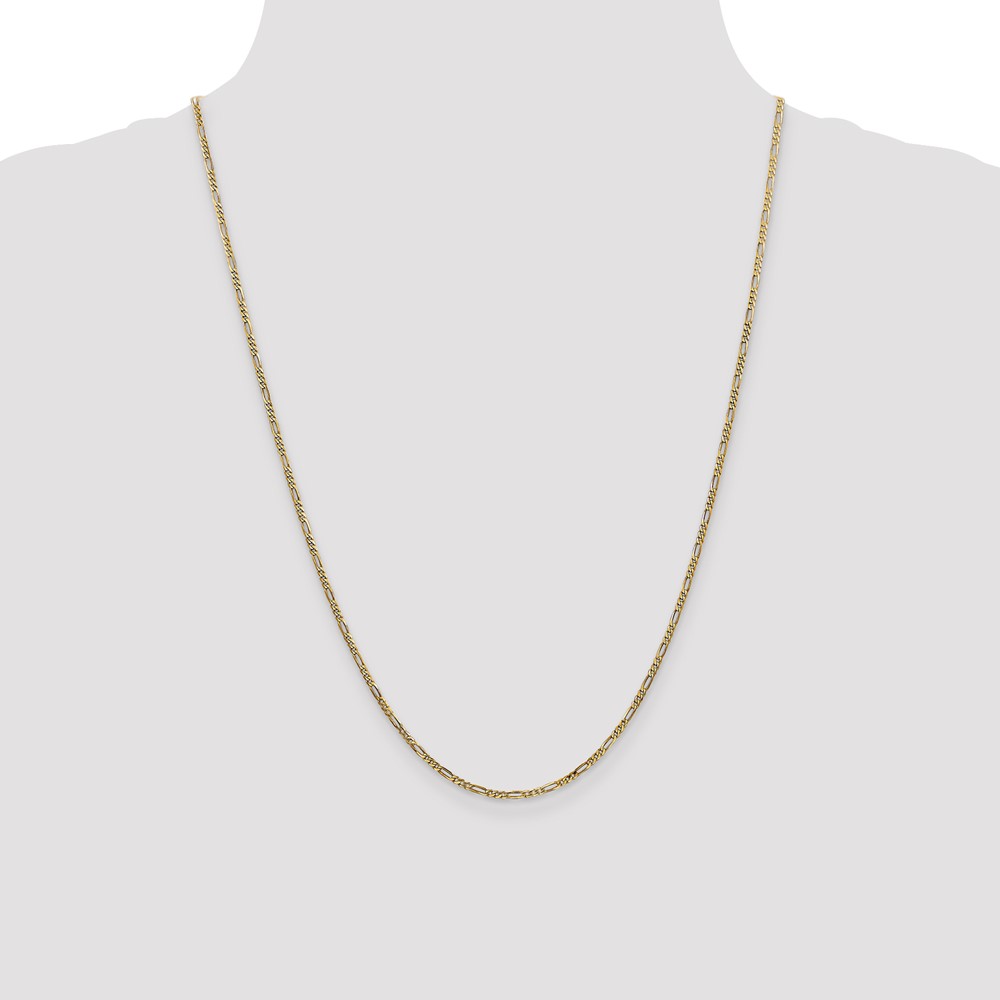 14K 24 inch 1.8mm Flat Figaro with Lobster Clasp Chain (FFL050-24)