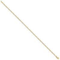 14K 1.8mm Yellow Gold Flat Figaro Anklet with Lobster Clasp - 9in view 2
