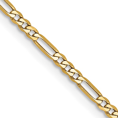 14K 20 inch 1.8mm Flat Figaro with Lobster Clasp Chain