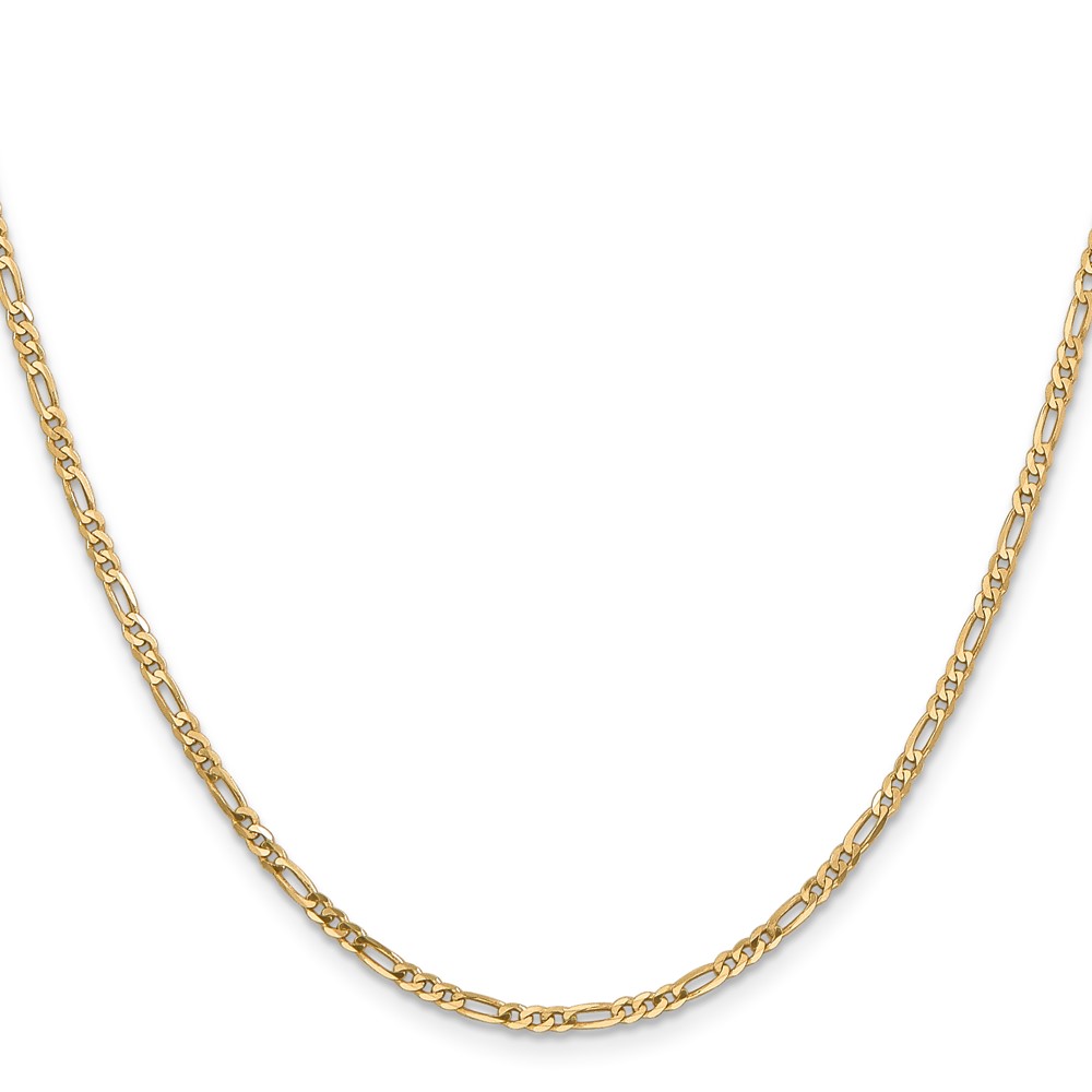14K 14 inch 2.25mm Flat Figaro with Lobster Clasp Chain (FFL060-14)