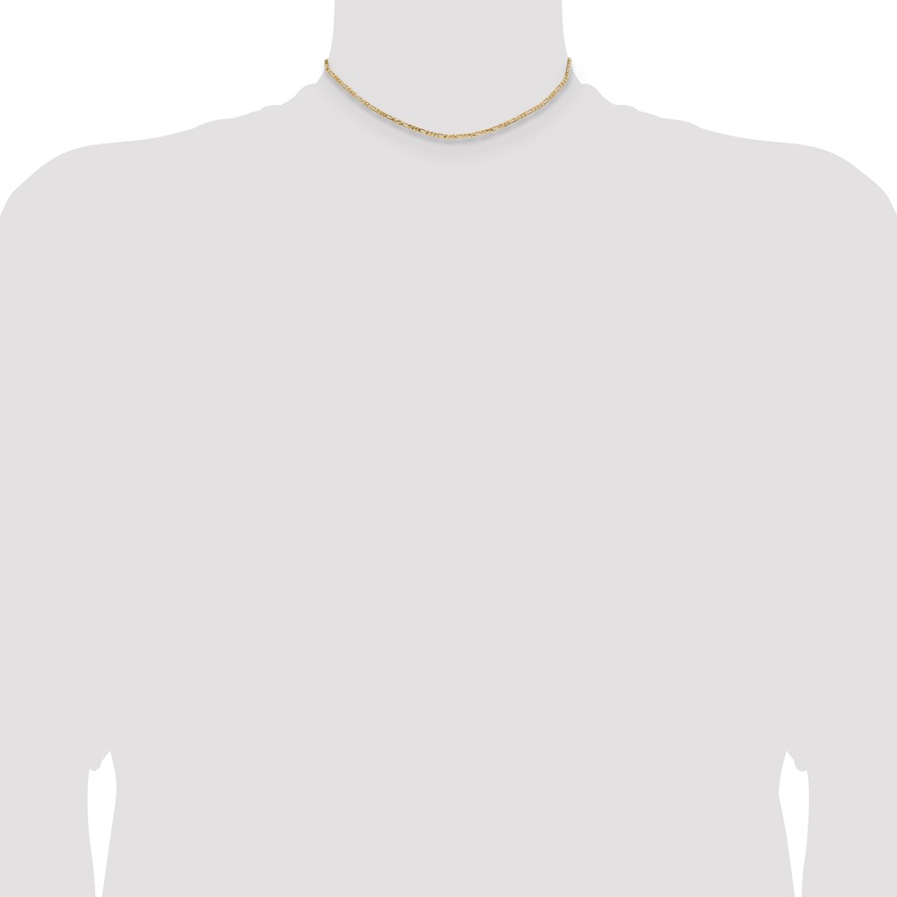 14K 14 inch 2.25mm Flat Figaro with Lobster Clasp Chain (FFL060-14)