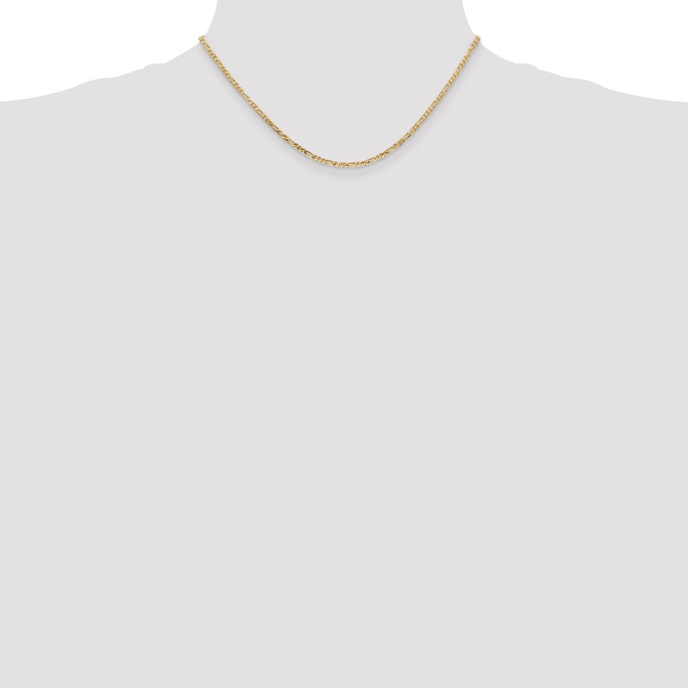 14K 16 inch 2.25mm Flat Figaro with Lobster Clasp Chain (FFL060-16)