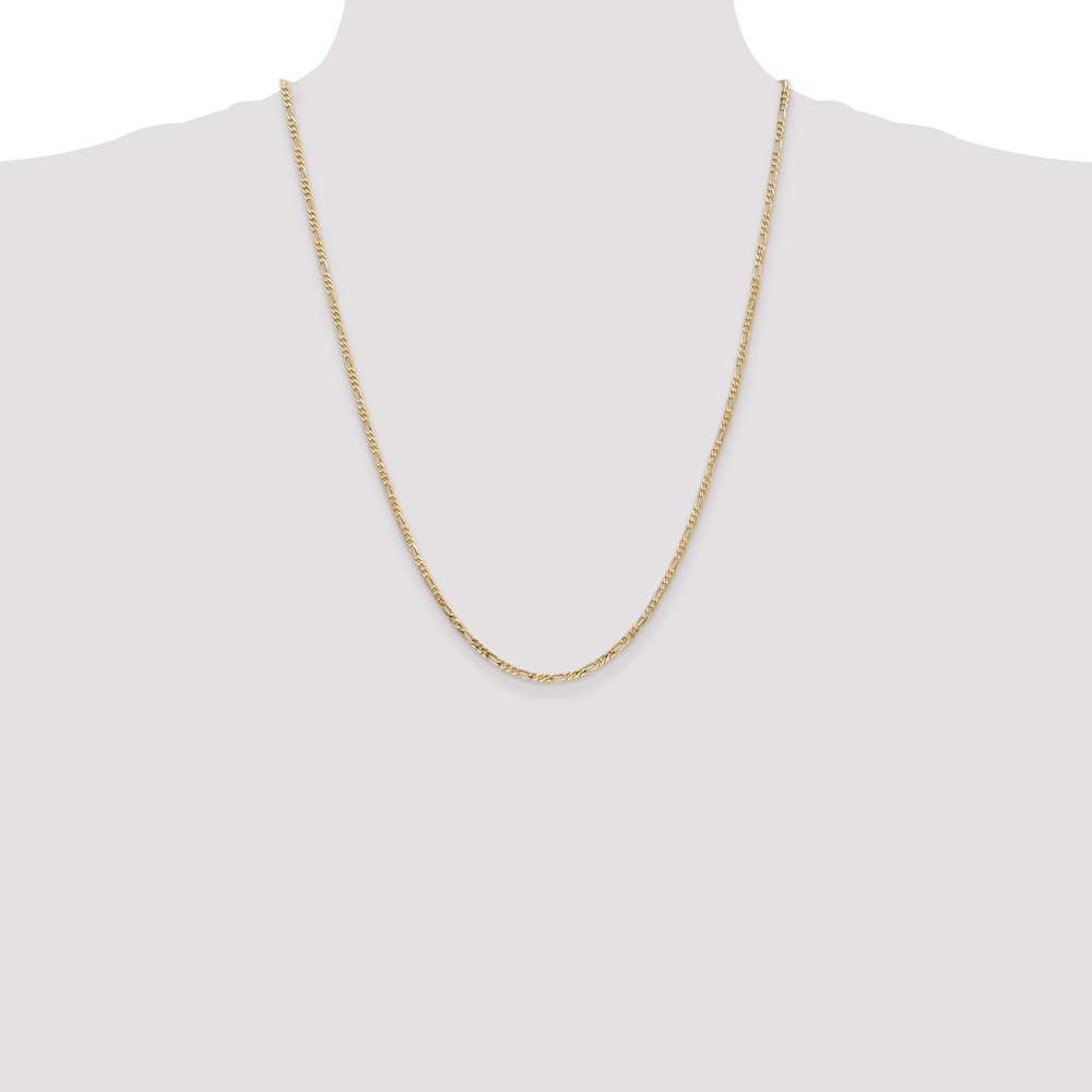 14K 24 inch 2.25mm Flat Figaro with Lobster Clasp Chain (FFL060-24)