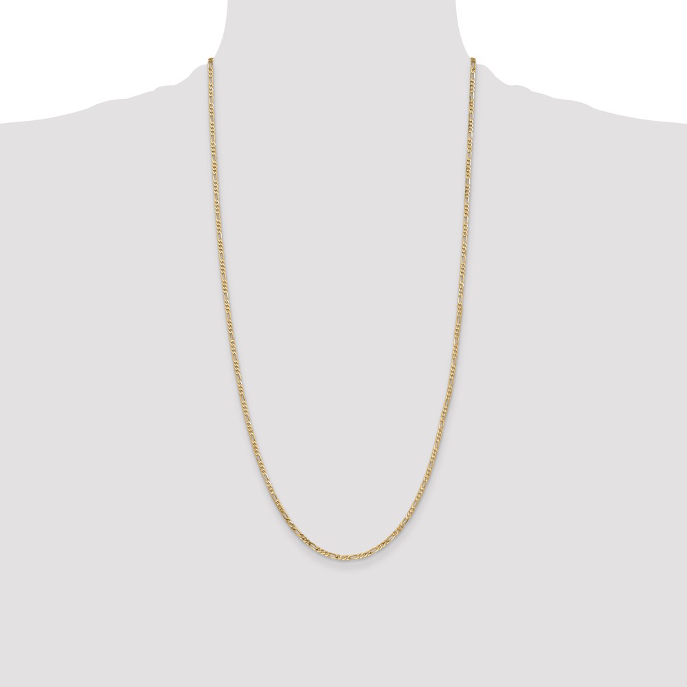 14K 28 inch 2.25mm Flat Figaro with Lobster Clasp Chain (FFL060-28)