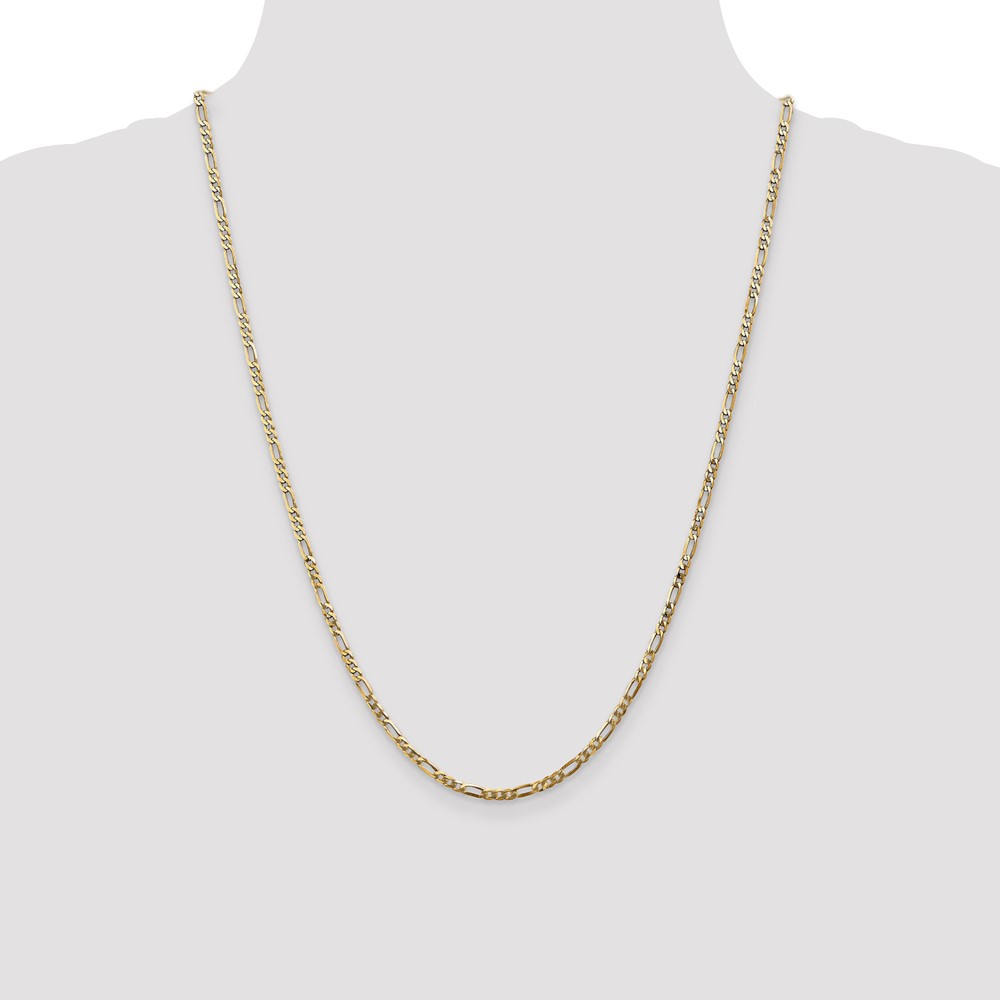 14K 24 inch 2.75mm Flat Figaro with Lobster Clasp Chain (FFL070-24)