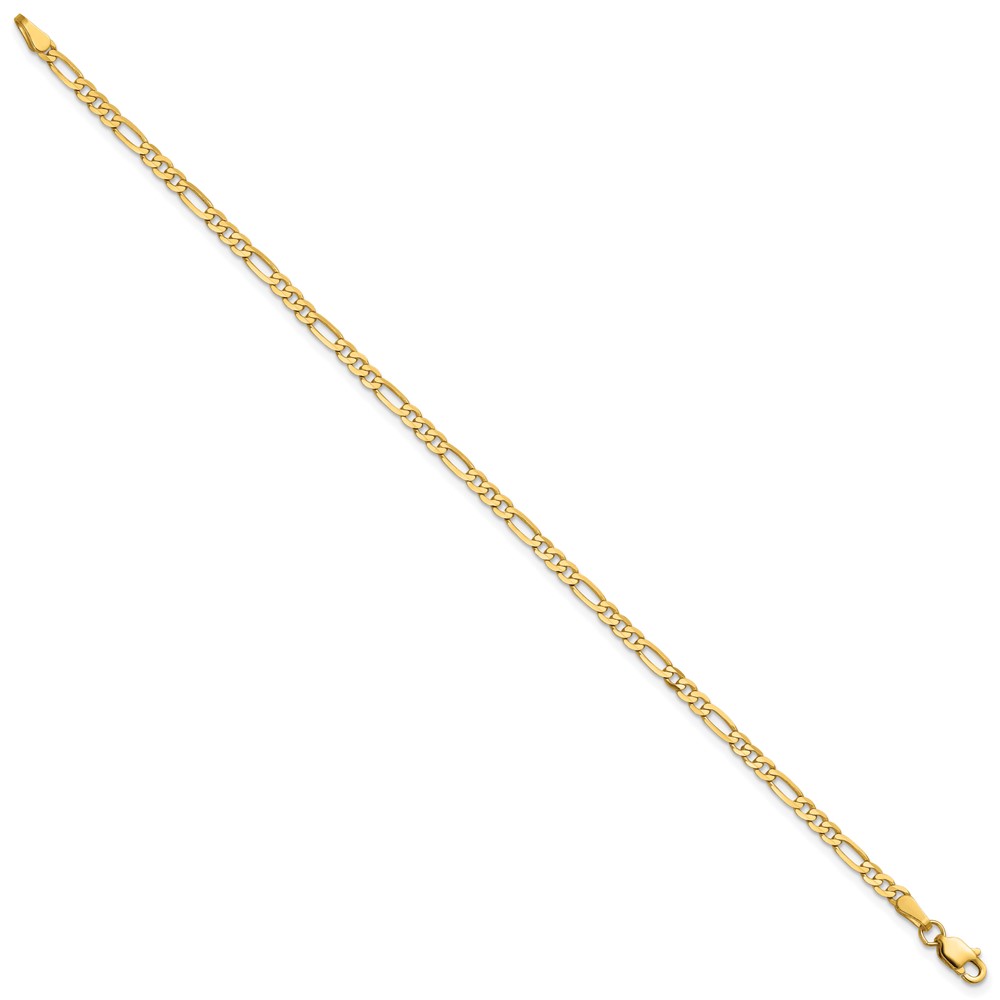 14K 6 inch 2.75mm Flat Figaro with Lobster Clasp Bracelet (FFL070-6)