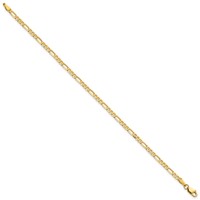 14K 2.75mm Yellow Gold Flat Figaro Bracelet with Lobster Clasp, 7" view 2