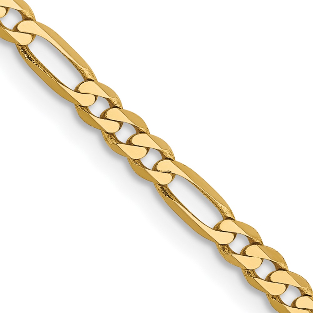 14K 16 inch 2.75mm Flat Figaro with Lobster Clasp Chain (FFL070-16)