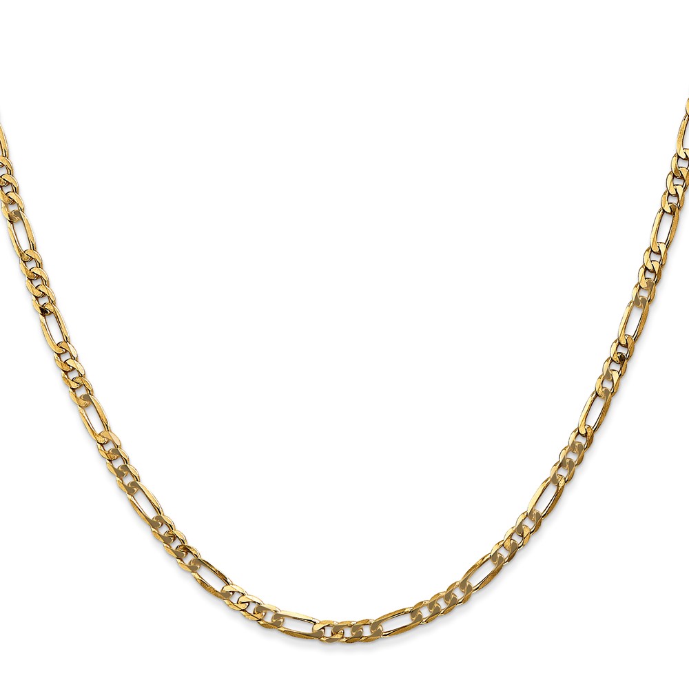 14K 16 inch 3mm Flat Figaro with Lobster Clasp Chain (FFL080-16)