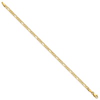 14K 3mm Yellow Gold Flat Figaro Bracelet with Lobster Clasp - 7in view 2
