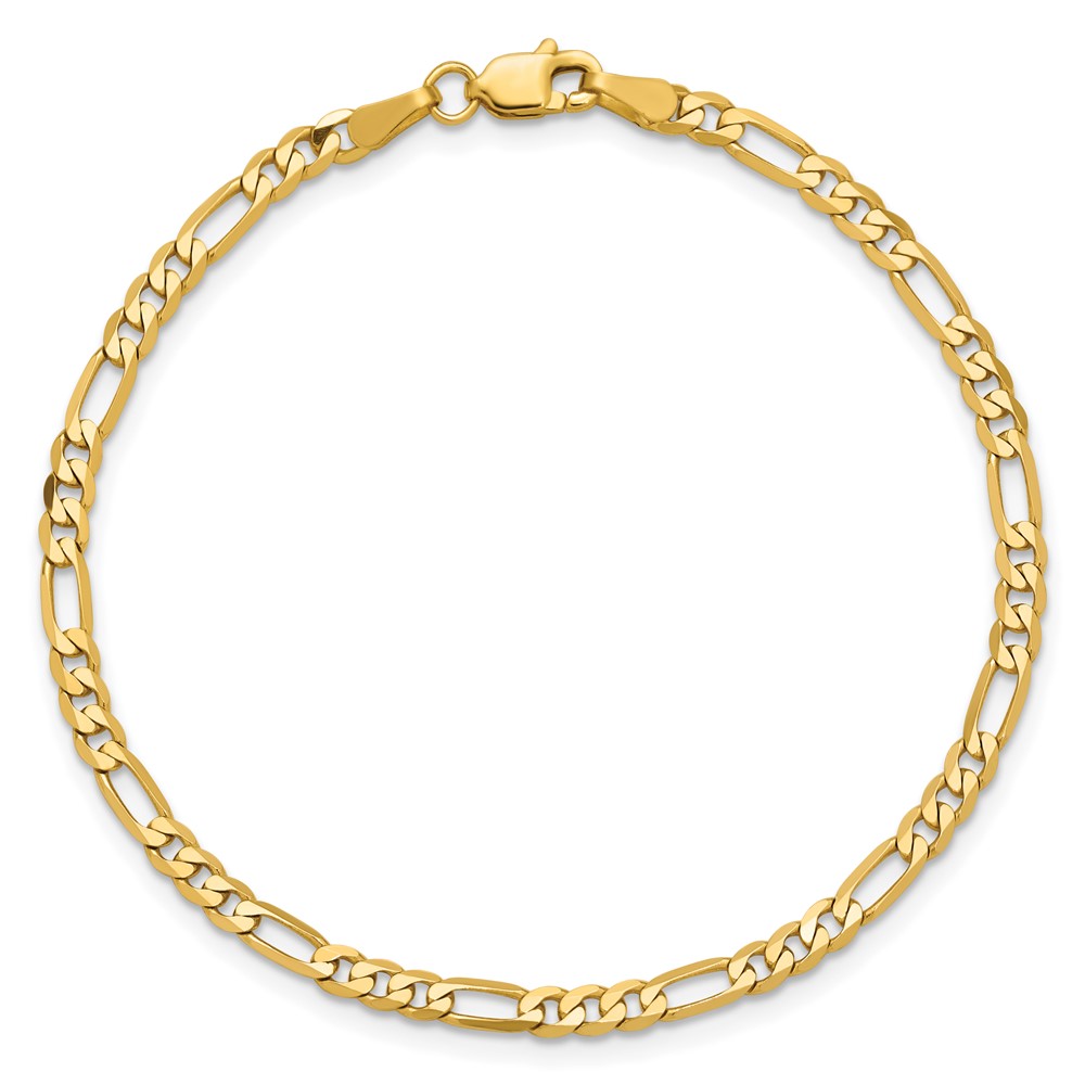 14K 6 inch 3mm Flat Figaro with Lobster Clasp Bracelet (FFL080-6)