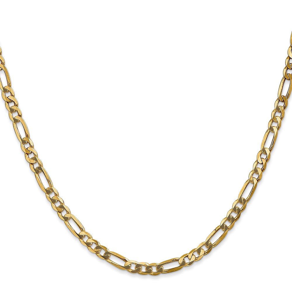 14K 16 inch 4mm Flat Figaro with Lobster Clasp Chain (FFL100-16)