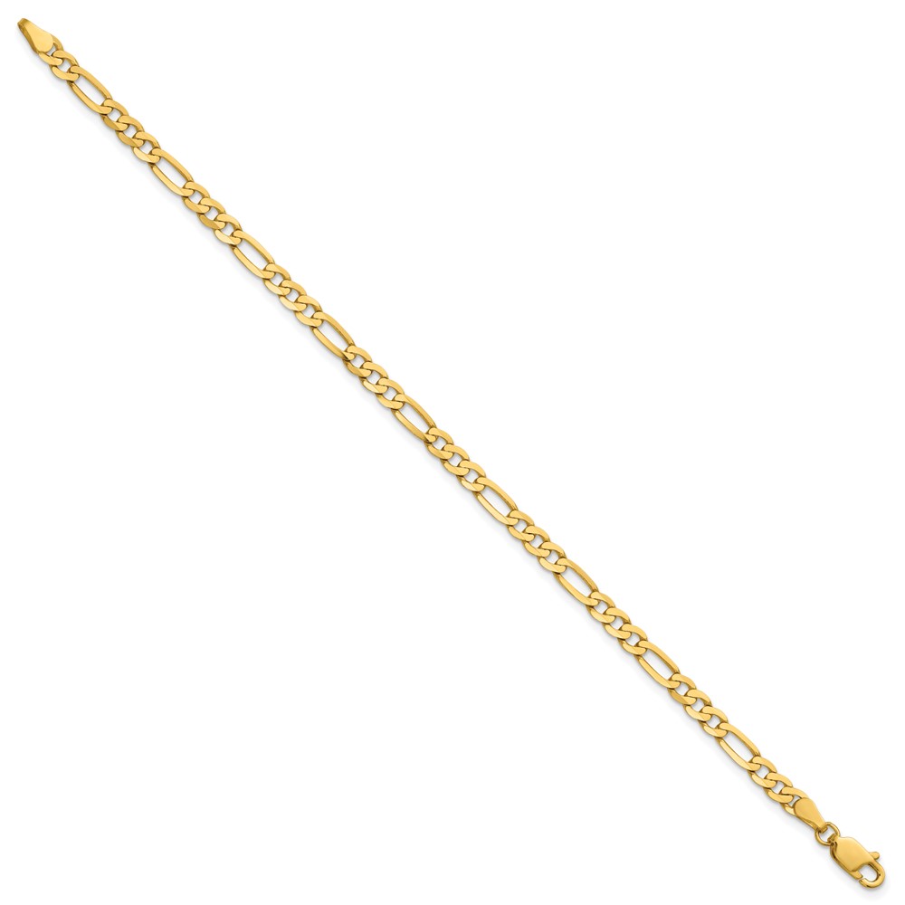 14K 7 inch 4mm Flat Figaro with Lobster Clasp Bracelet (FFL100-7)