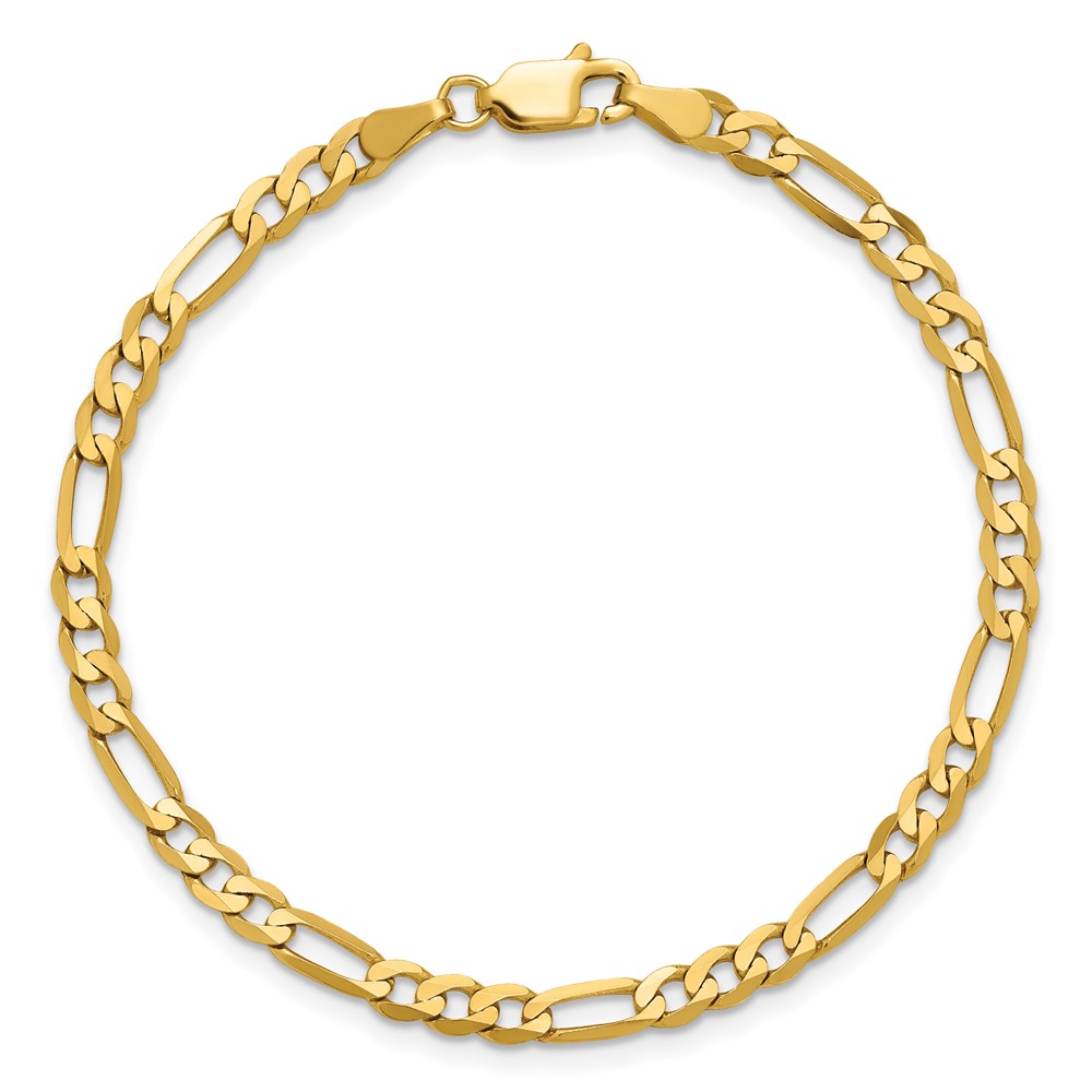 14K 7 inch 4mm Flat Figaro with Lobster Clasp Bracelet (FFL100-7)