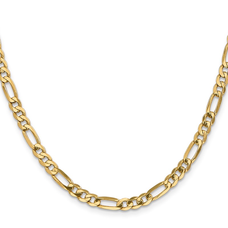 14K 26 inch 4.75mm Flat Figaro with Lobster Clasp Chain