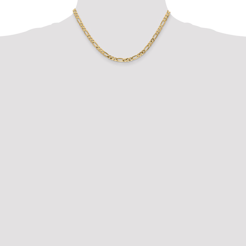 14K 16 inch 4.75mm Flat Figaro with Lobster Clasp Chain (FFL120-16)