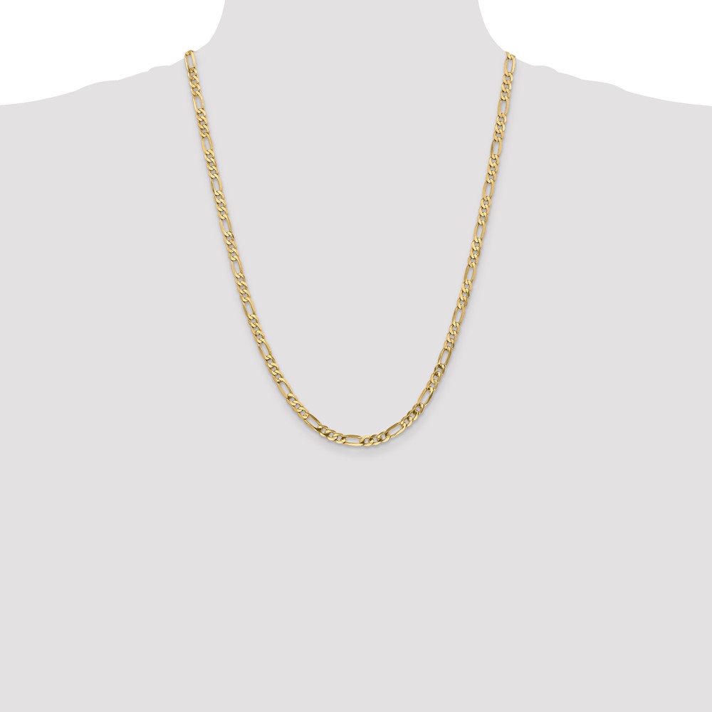 14K 24 inch 4.75mm Flat Figaro with Lobster Clasp Chain (FFL120-24)