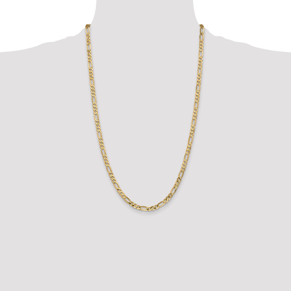 14K 26 inch 4.75mm Flat Figaro with Lobster Clasp Chain (FFL120-26)