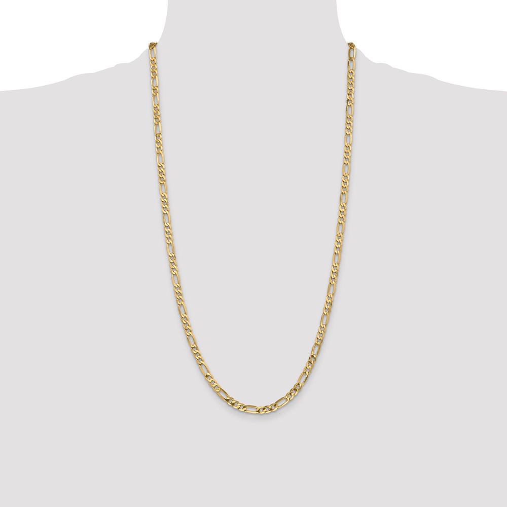 14K 28 inch 4.75mm Flat Figaro with Lobster Clasp Chain (FFL120-28)