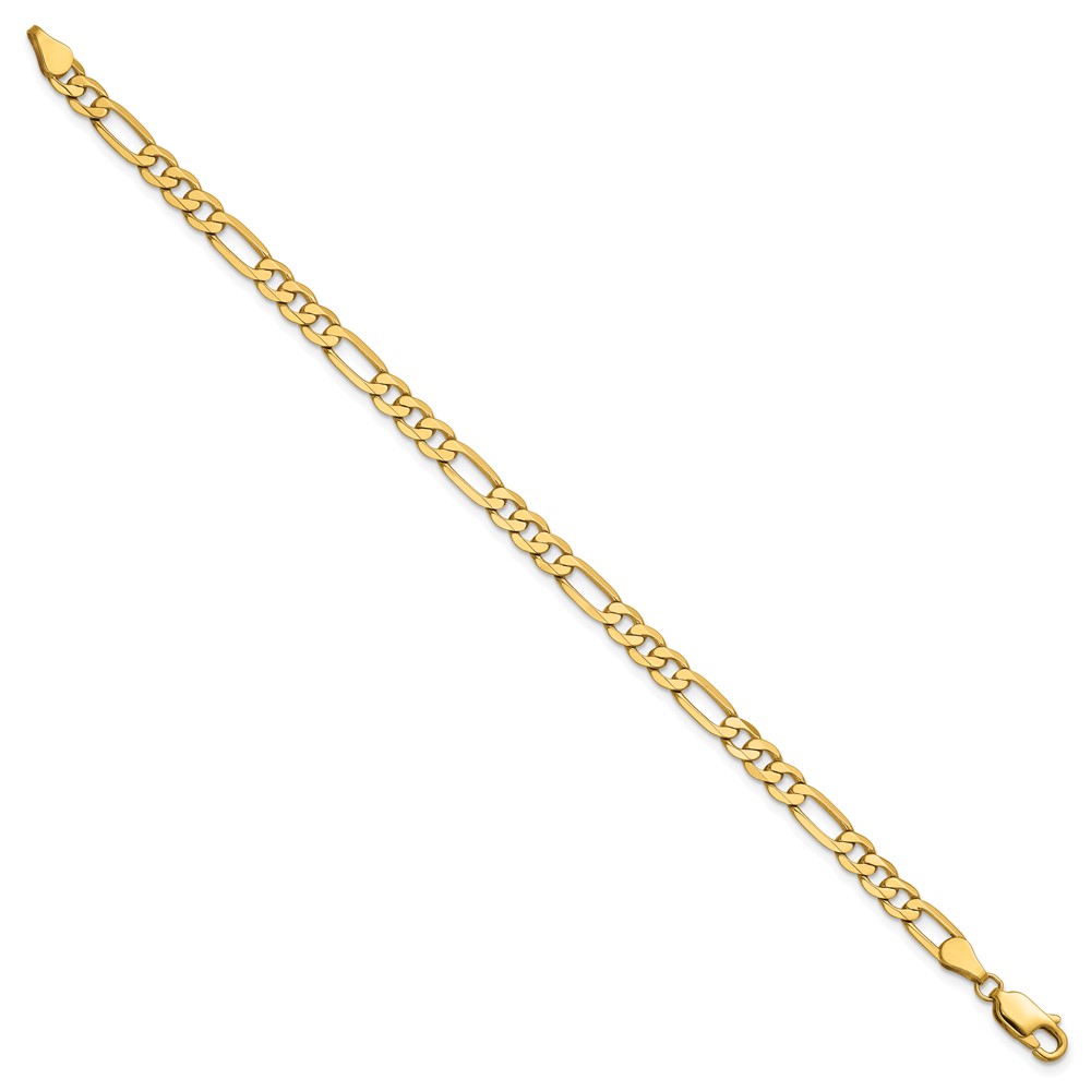 14K 7 inch 4.75mm Flat Figaro with Lobster Clasp Bracelet (FFL120-7)