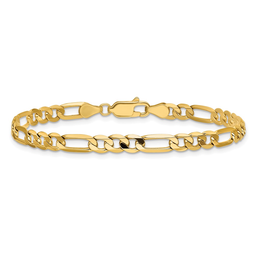 14K 7 inch 4.75mm Flat Figaro with Lobster Clasp Bracelet (FFL120-7)