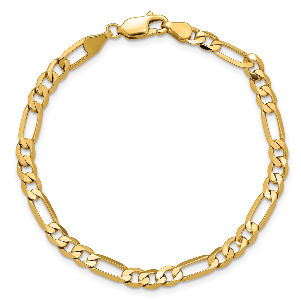 14K 7 inch 4.75mm Flat Figaro with Lobster Clasp Bracelet (FFL120-7)