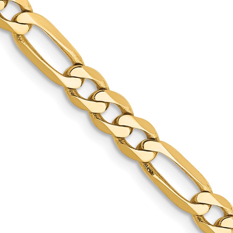 14K 26 inch 4.75mm Flat Figaro with Lobster Clasp Chain