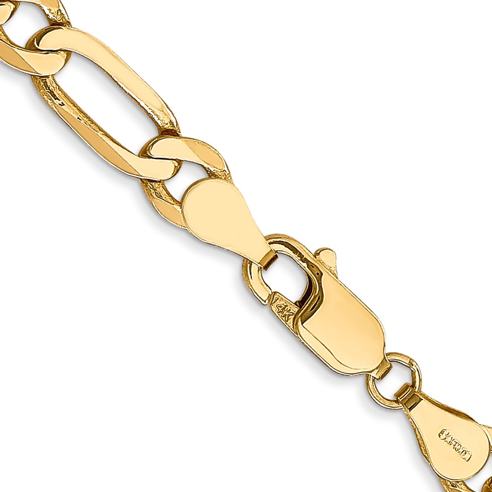 14K 24 inch 5.25mm Flat Figaro with Lobster Clasp Chain (FFL140-24)