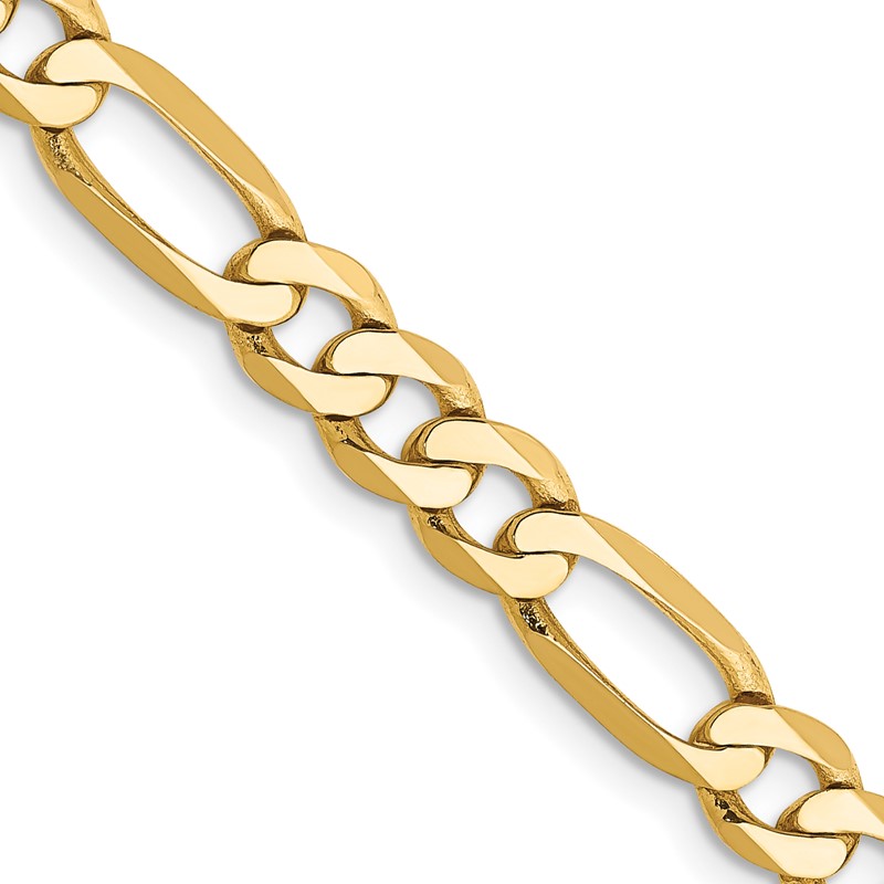 14K 30 inch 5.25mm Flat Figaro with Lobster Clasp Chain