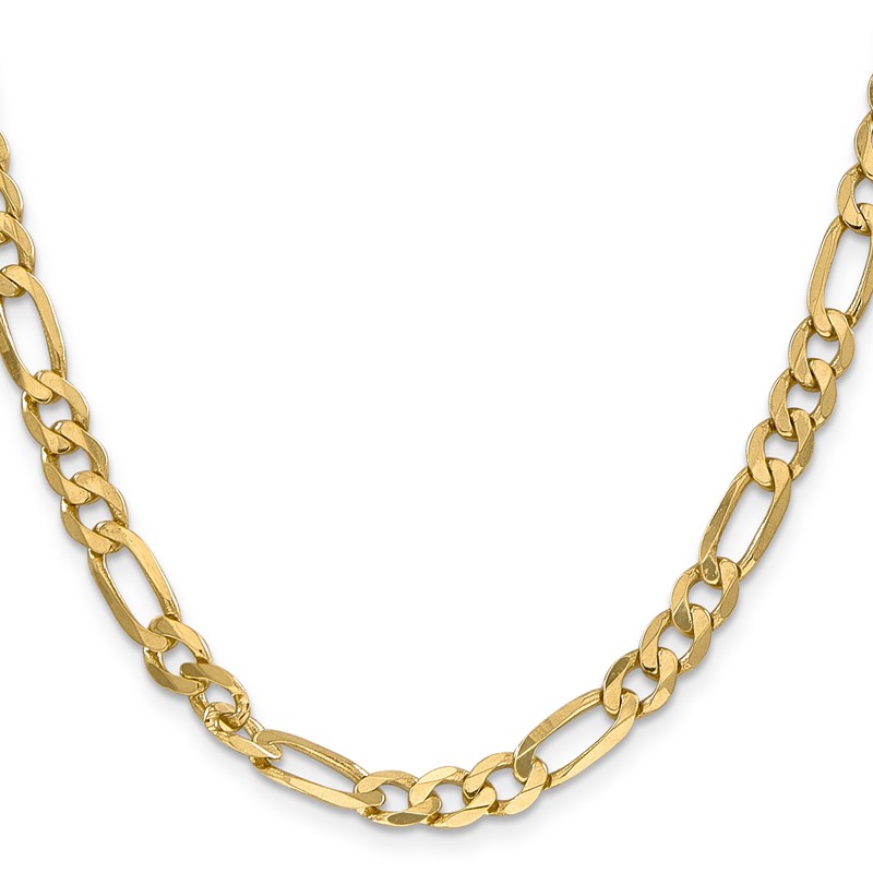14K 26 inch 6.25mm Flat Figaro with Lobster Clasp Chain