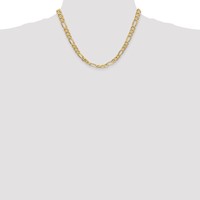 14K 6.25mm Yellow Gold Flat Figaro Chain with Lobster Clasp, 18" view 4