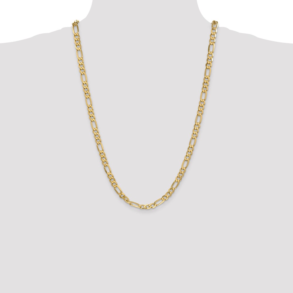 14K 26 inch 6.25mm Flat Figaro with Lobster Clasp Chain (FFL160-26)