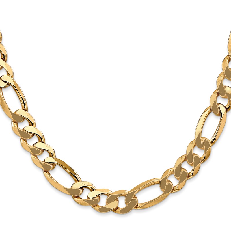 14K 20 inch 8.75mm Flat Figaro with Lobster Clasp Chain