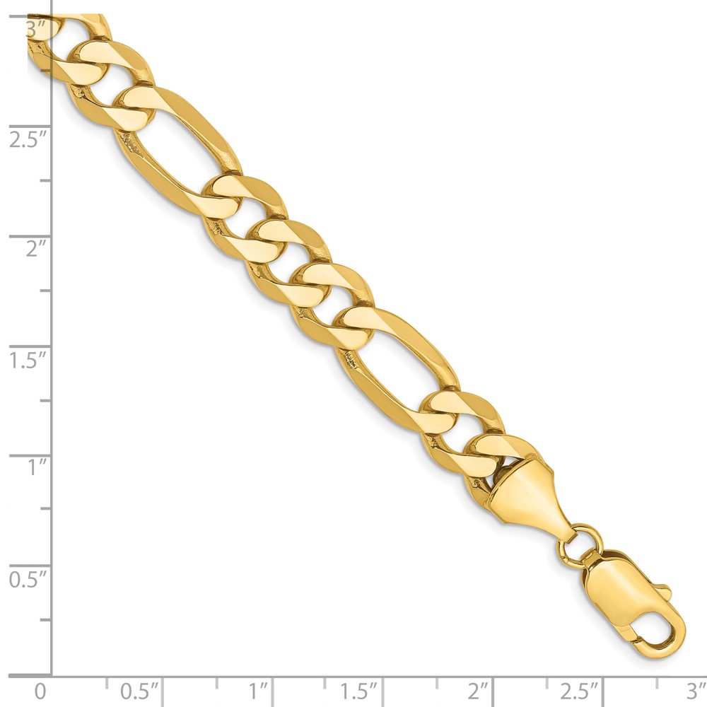 14K 9 inch 8.75mm Flat Figaro with Lobster Clasp Chain (FFL220-9)