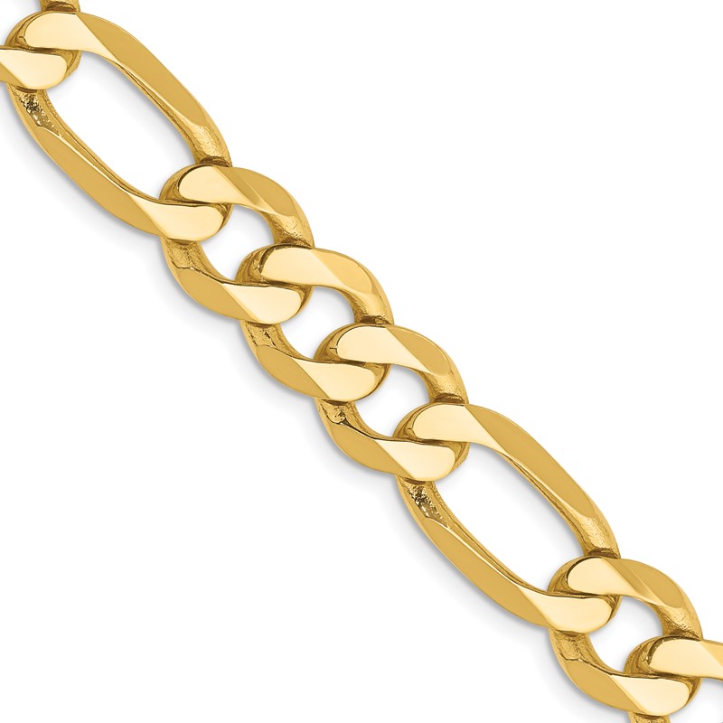 14K 20 inch 8.75mm Flat Figaro with Lobster Clasp Chain