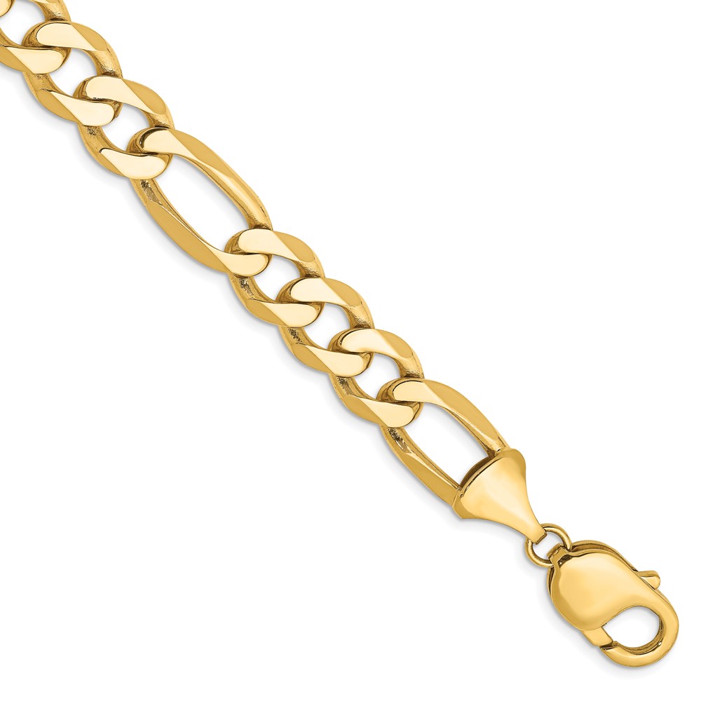 14K 8 inch 10mm Flat Figaro with Lobster Clasp Bracelet (FFL250-8)