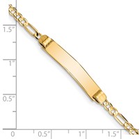 14K Yellow Gold Polished Solid Chain Solid Plate Figaro Link 24.5x 4.8mm Plate ID Bracelet, 7" view 3