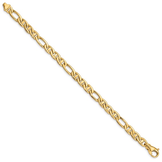 Gold Hand-Polished 3 & 1 Flat Anchor Chain